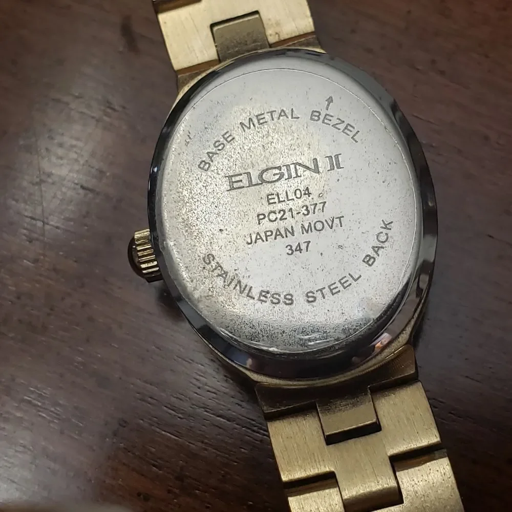 ELGIN II Ladies Wrist Watch Goldtone Slim Band